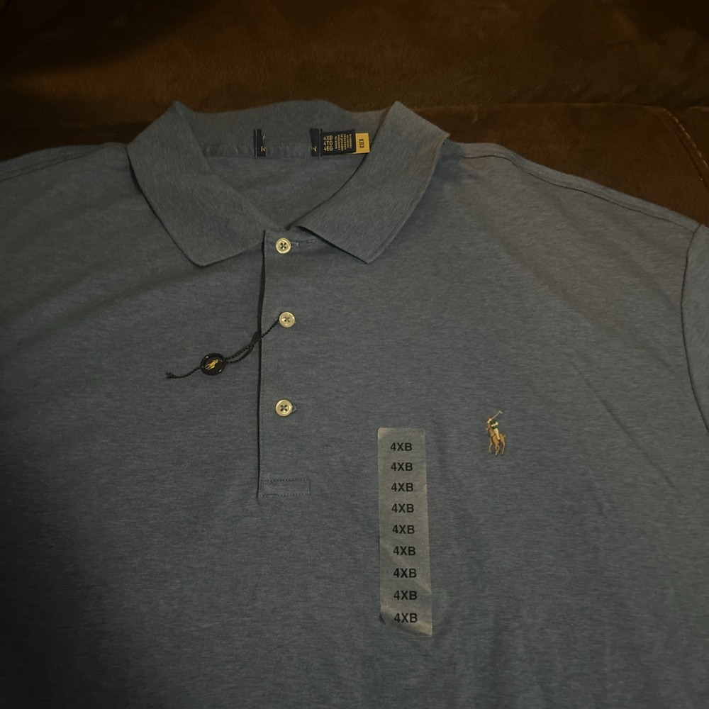 Polo Ralph Lauren Shirt 4XB Soft Touch Polo Mens Blue Big&Tall